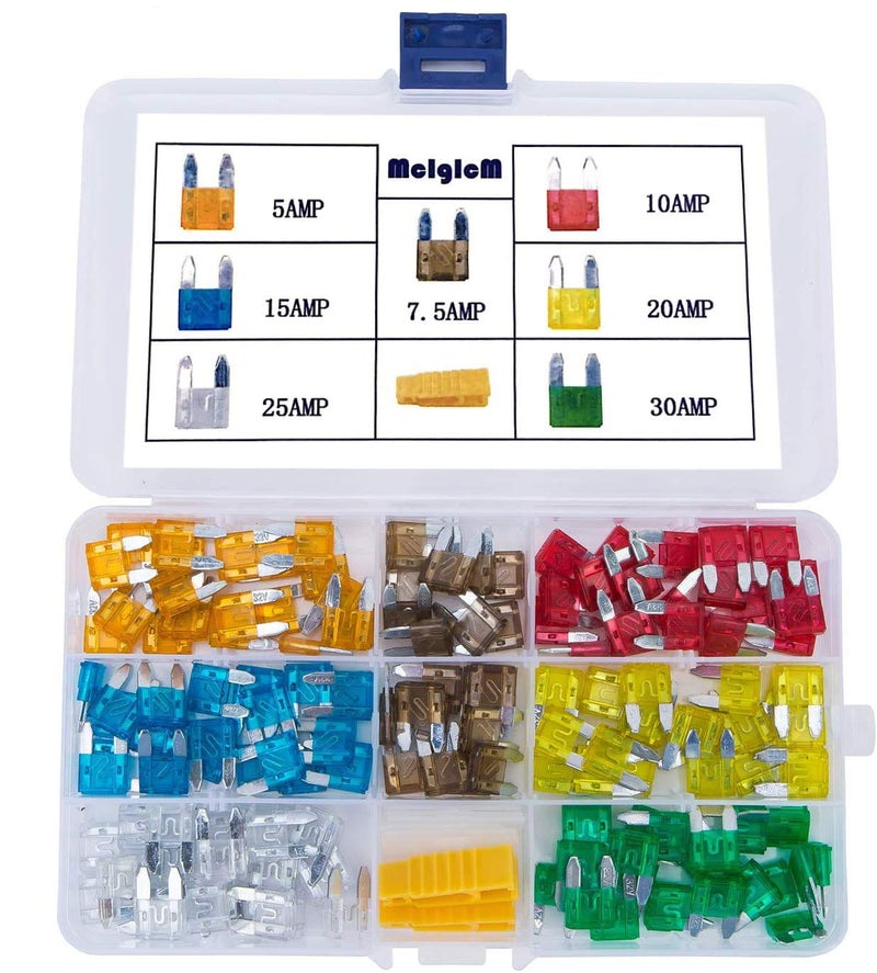 MCIGICM 140 Pcs - MCIGICM Car Mini Blade ATM Fuse Assortment, 5A 7.5A 10A 15A 20A 25A 30A Mini Fuse - Image 1